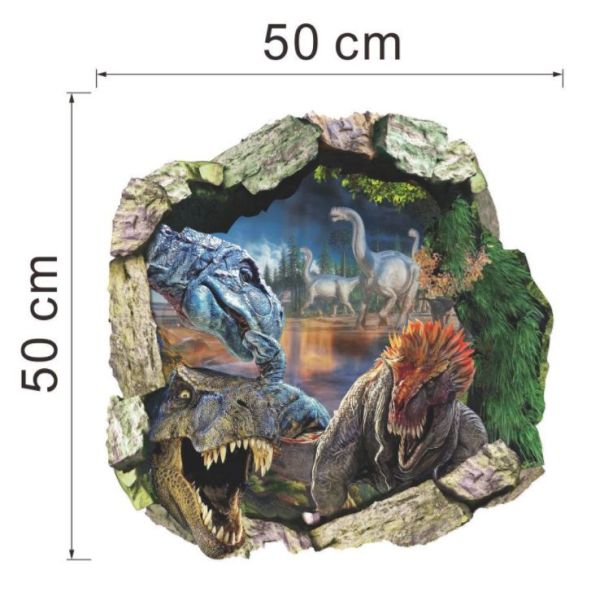 3D Stenska nalepka Dinosaur world