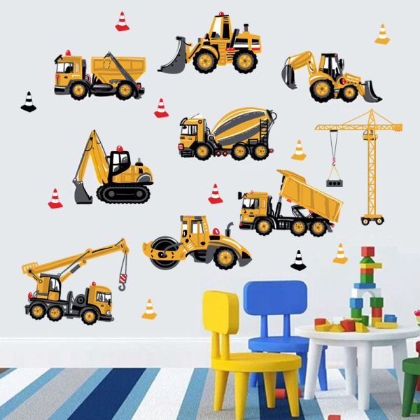 Zidna naljepnica "Construction vehicles"