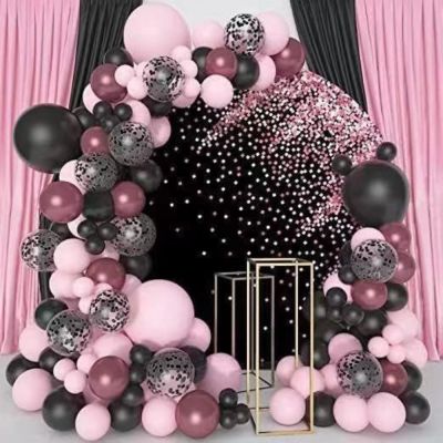 Luk od balona - Black Pink Party set (130 balonov v kompletu)